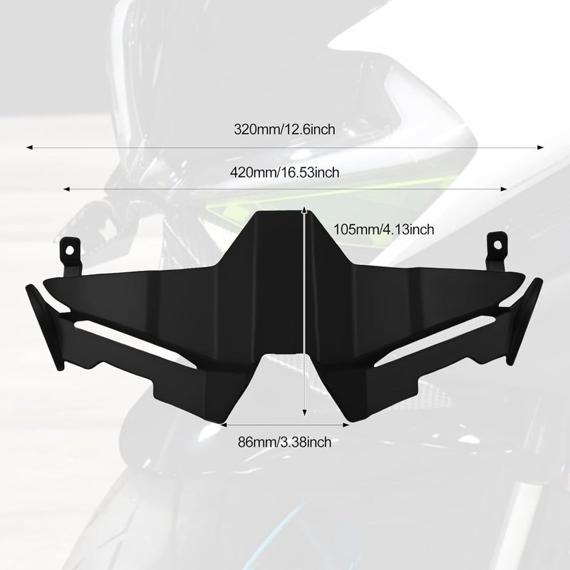 XIDAODIT For CFMOTO 675SR 675SRR 675 SR 675SR-R 675SS 2024 2025 Motorcycle Front Fairing Winglet Aerodynamic Spoiler Beak Nose Cone Extension Fixed Wing Kit (Black) - Image 4
